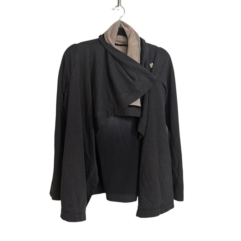 Lululemon Savasana Wrap Womens 4 Gray Tan Ombre Jacket Reversible Thumbholes